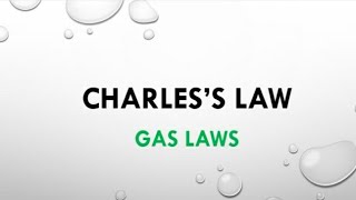 Charless Law Mathematical expression  Chemistry [upl. by Naeerb]