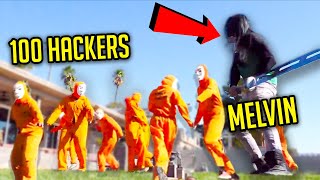 100 Hackers VS Melvin PZ9 Battle Royale 😱 In Spy Ninjas Safe House Chad Wild Clay Vy Qwaint Regina [upl. by Strohbehn810]