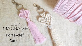 DIY MACRAME  Porte clef en forme de Coeur [upl. by Marci892]