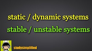 static dynamic systems stableunstable systems [upl. by Rie]