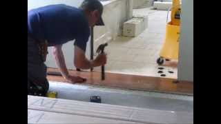 Installing Engineered Hardwood Floor Laying First 3 Rows [upl. by Norok105]