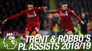 All of Trent AlexanderArnold and Andy Robertsons 23 Premier League assists in 201819 [upl. by Lindy]