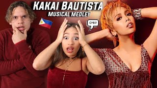 The Best Filipino Singing Comedian Waleska amp Efra react to Kakai Bautista Broadway Musical Medley [upl. by Ecnal570]