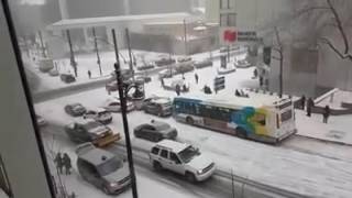 Must Watch Massive Chain Crash in Montreal First Snow 2016 [upl. by Ardnayek]