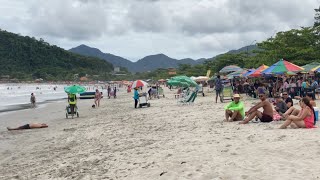 ⛅️Ubatuba Hoje 2411 🏖️Praia do Perequê Açu Lotada e com bandeira vermelha nesse Domingão🚩🚩 [upl. by Llenol549]