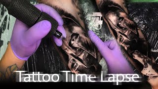 TATTOO TIME LAPSE  PORTRAIT TATTOO  KING LEONIDAS  300  MICHAEL KOSCHEL ART [upl. by Hillier]