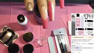 Cheap Acrylic Nail Kit from Temu [upl. by Anitsuga]