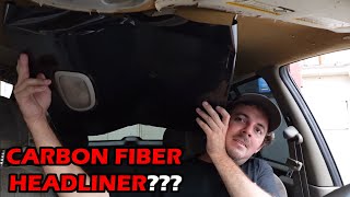 Attempting To Cover A Headliner In Real And Fake Carbon Fiber  Did I Succeed [upl. by Sophey306]