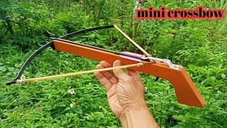 Brilliant idea and craftsmanship how to make mini crossbow from chair spring  crossbow slingshot [upl. by Smith]