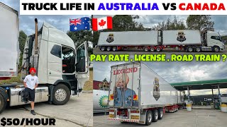 Trucking Life in Australia vs Canada 🇦🇺🇨🇦 Pay Rate  License  Punjabi Truck Driver  Truck Vlogs [upl. by Lose]