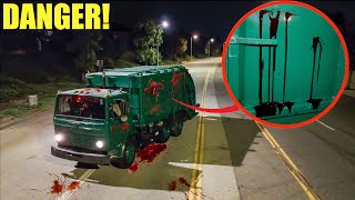 IF YOU SEE BLOOD ON A GARBAGE TRUCK CALL FOR HELP FAST we got TRAPPED [upl. by Gershon]