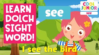 Phonics  Sight Words Songs  Sight Word “see” Level 1B11  by Cool Junior Phonics [upl. by Eikcin]