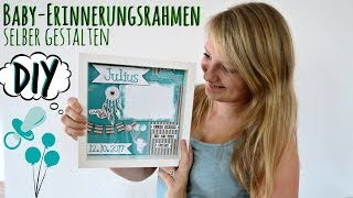 BabyRahmen basteln  Shadowbox DIY  Erinnerungsrahmen Geschenk zur Geburt  Taufe [upl. by Hulda]