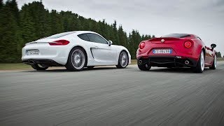 WOW Amazing 2015 Alfa Romeo 4C vs 2014 Porsche Cayman Review [upl. by Ailes]