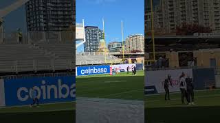 Toronto Argonauts pregame warm up with kicker Lirim Hajrullahu chrispomay torontoargonauts [upl. by Nob]