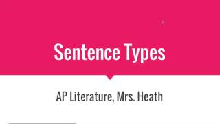 Sentence Types [upl. by Erreipnaej]