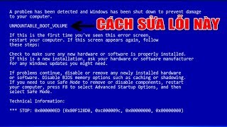 Chu Đặng Phú Sửa lỗi màn hình xanh UNMOUTABLE BOOT VOLUME  How to fix UNMOUTABLE BOOT VOLUME [upl. by Eural]