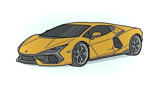 How to draw a LAMBORGHINI REVUELTO drawing Lambo 2024 [upl. by Haydon]