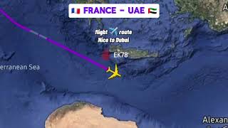 Nice to Dubai A Stunning Journey Through the Skies  Live Flight Tracking [upl. by Yregerg]