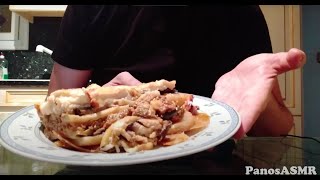 Eating Moussaka 2  Greek Food  Panos ASMR Mukbang [upl. by Ladnek]