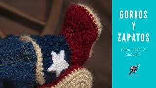 ZAPATOS Y GORROS en crochet para BEBES [upl. by Enelad]