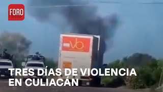 Se cumplen tres días de violencia en Culiacán Sinaloa  Las Noticias [upl. by Arracahs]