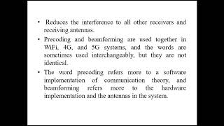 WC Lecture 19 Precoding amp Beamforming [upl. by Annairam]