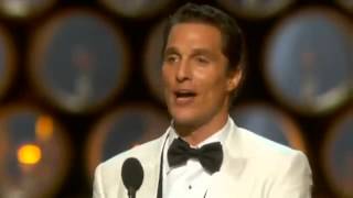 ▶ Matthew McConaugheys emotional Best Actor acceptance speech Oscars 2014 YouTube 360p [upl. by Skill]