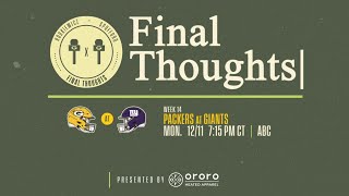 Final Thoughts Packers vs Giants [upl. by Noval]