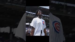 Zaya Wade threw out the first pitch at the Chicago Cubs game Her father Dwyane is a Chicago native [upl. by Ettennahs]