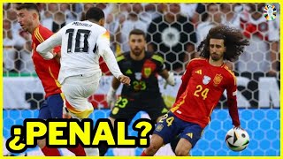 ¿MANO DE CUCURELLA ¿HABÍA PENAL  POLÉMICA ESPAÑA 21 ALEMANIA COPA AMERICA 2024 [upl. by Yrot]