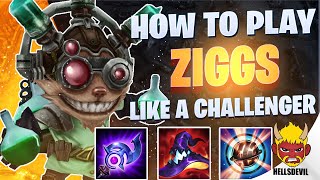 WILD RIFT  How To Play Like A Challenger Ziggs  Ziggs Gameplay  Guide amp Build [upl. by Acirretal]