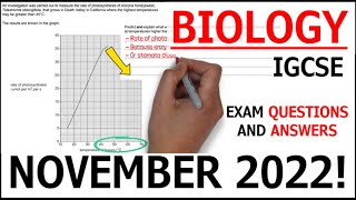 IGCSE BIOLOGY Past Paper Exam Questions NOV 2022 KS4 Science  Biology Revision  CIE A Grade 9 [upl. by Frohman982]