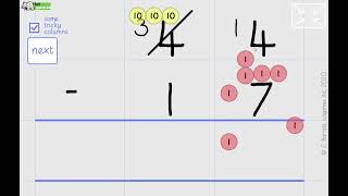 Column  Vertical Subtraction  help video [upl. by Lynett]