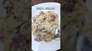 Pasta creamy fettucini carbonara pasta shorts carbonara fettuccine resepmasakan [upl. by Thorr]