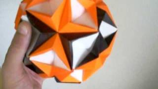 Orange and Black Kusudama Modular Origami [upl. by Barn176]