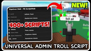 NEW  Universal Admin Troll Script  ROBLOX SCRIPTS  Over 400 Scripts in ONE Gui [upl. by Richella]