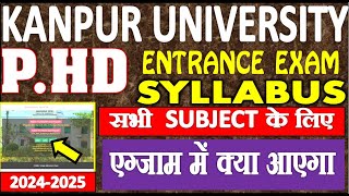 CSJM PHD ENTRANCE EXAM SYLLABUS PREVIOUS QUESTION PAPER MOST IMPORTANT DOWNLOAD [upl. by Devaj]