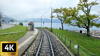 Cab Ride  Montbovon to Montruex Switzerland  Train Driver View  Goldenpass MOB Railway  4K HDR [upl. by Ailyn]