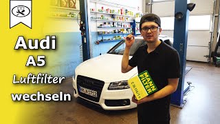 Audi A5 8T Luftfilter wechseln  Audi A5 8T Air Filter Replacement  Tutorial  VitjaWolf  HD [upl. by Sherwin61]