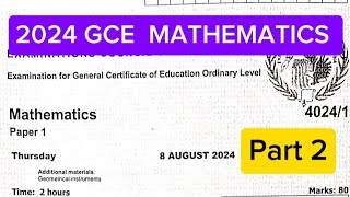 2024 GCE maths paper 1 [upl. by Sayres673]