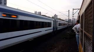 Vandebharat Express Skipping Dahisar railway Station Vandebharat 💙 [upl. by Bonnee150]