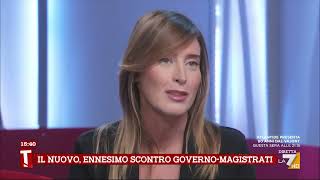 Scontro governomagistratura la battuta di Maria Elena Boschi quotMeloni nervosetta trova [upl. by Enileda]