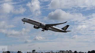 Singapore Airlines A350 windy day departure from Christchurch Airport 17 Sept 2024 SQ298 9VSMP [upl. by Dirrej]