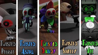 Twisted Dandy And All 4 Twisted Main Characters In Dandys World  Roblox [upl. by Durwin]