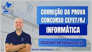 Gabarito Extraoficial  Correção da prova de Informática  Concurso CEFET [upl. by Nichy]