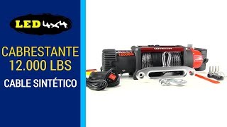 Cabrestante HPSWINCH 12V 12000 LBS  5448 Kg de capacidad Cable sintético  LED4X4 [upl. by Ameer]