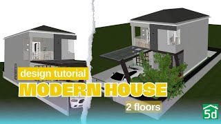 TUTORIAL MODERN HOUSE 2 FLOORS  PLANNER 5D [upl. by Nodnalb]