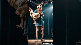 Woman performs fusion with hen on AGT AGT performance magic [upl. by Hamon]