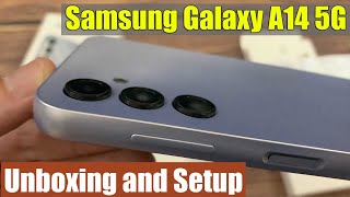 Samsung Galaxy A14 5G Unboxing and Setup  Awesome Silver 128GB [upl. by Ozen362]